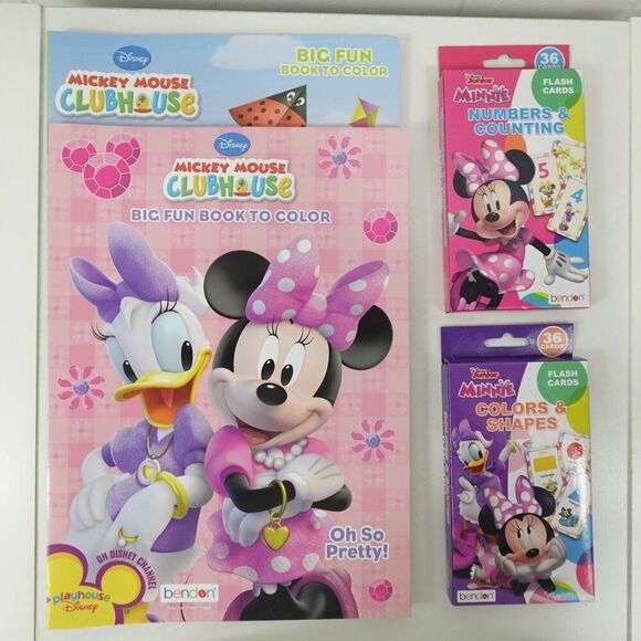 Minnie Mouse and Friends Coloring Books and Flash Card Sets - Picture 1 of 7